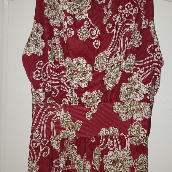 Jon & Anna Red/Brown Floral Faux Halter Keyhole Maxi Dress 1X NWT - Picture 5 of 10